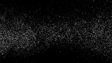 Black-White Square Dot Texture Isolated On Black. Grey Explosion Of Confetti. Silver Tint Background. Vector Illustration, EPS 10.