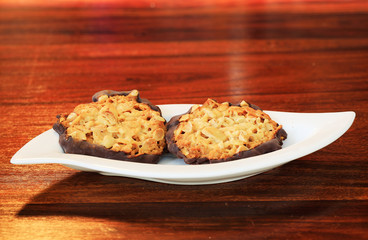 Closeup of Florentiner Bisquits on a background