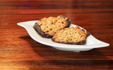 Closeup of Florentiner Bisquits on a background