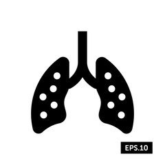 Coronavirus Lungs Icon, Lungs Sign/Symbol Silhouette Vector