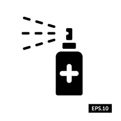 Coronavirus Hand Sanitizer Icon, Hand Sanitizer Sign/Symbol Silhouette Vector