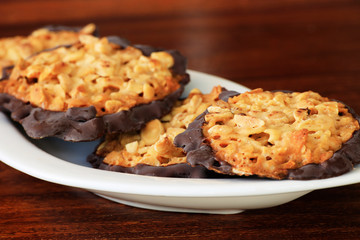 Closeup of Florentiner Bisquits on a background