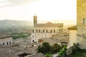 Fototapeta premium Gubbio, central Italy. From the top of this old town a suggestive view of the 