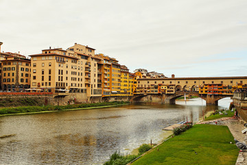 Beautiful Italian street of  small old provincial town