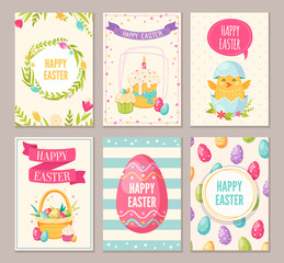 Easter Cartoon Banners Set