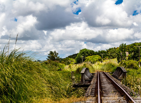 Train tracks and a ride on them. Dargaville, New Zealand