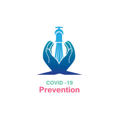 Washing your hands. prevention methods Covid-19, virus corona template vector