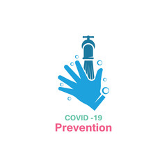 Washing your hands. prevention methods Covid-19, virus corona template vector