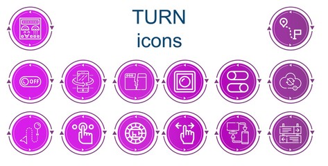 Editable 14 turn icons for web and mobile