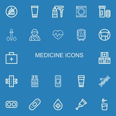 Editable 22 medicine icons for web and mobile