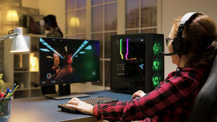 Game over for a professional caucasian female gamer © DC Studio