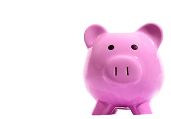 Big Strong Piggy Bank Isolated With Copy Space