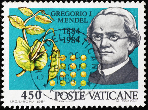 Portrait Of Gregor Mendel On Postage Stamp