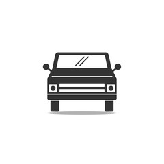 solid icon for black car front, vector illustration