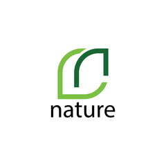 N nature logo concept template.