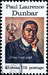American poet Paul Laurence Dunbar on american stamp