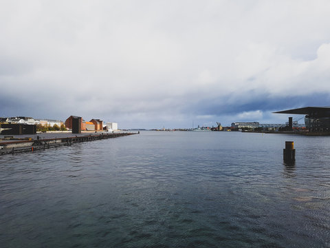Clouds over the water in Copenhagens port