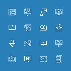 Editable 16 news icons for web and mobile