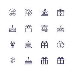 Editable 16 anniversary icons for web and mobile