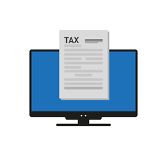 Concept tax online payment . Simple vector illustration