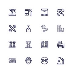 Editable 16 machinery icons for web and mobile