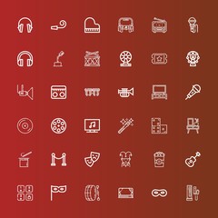 Editable 36 entertainment icons for web and mobile