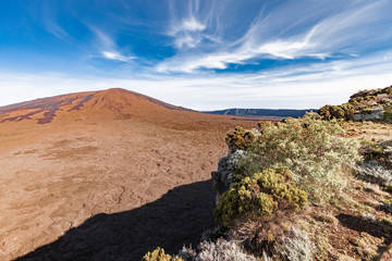 Piton de la Fournaise, very active volcano on the French Island La Reunion in the Indian Ocean, Landscape photography

