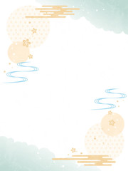 frame of cloud and stream in Japanese style
