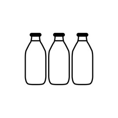 Milk Bottle Icon Vector Logo
