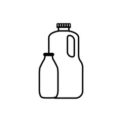 Milk Bottle Icon Vector Logo