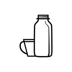 Milk Bottle Icon Vector Logo