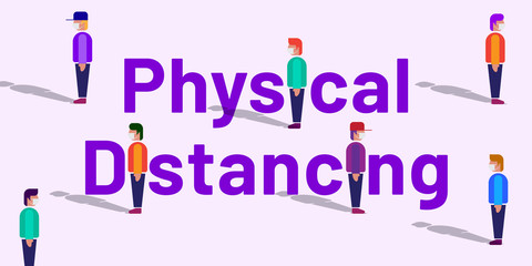 Physical distancing illustration banner concept.
