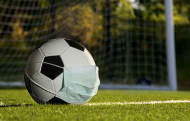 soccer ball wearing a mask