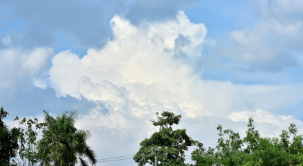 Beautiful blue sky and beautiful clouds.	