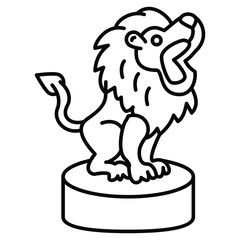 Big Cat is roaring while sitting on bench cocnept, circus and amusement park things on white bakcground, Wild animal performing Vector, Trained Leopard Show Icon Design