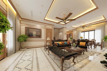 3d render of new classic luxury home interior