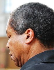 African american man in church.