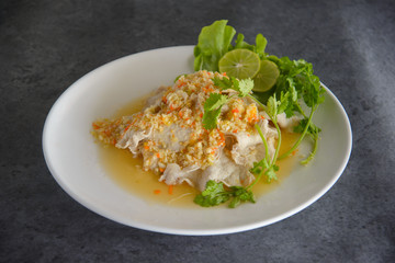 Pork with Lemon spicy sweet sauce