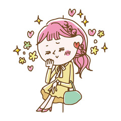 Illustration of a woman expecting a date promise and waiting