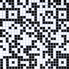 Black and white mosaic background made of small tiles