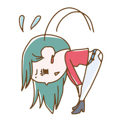 Illustration of a woman apologizing
