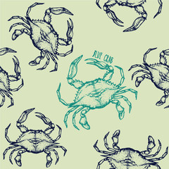 seamless pattern with crab