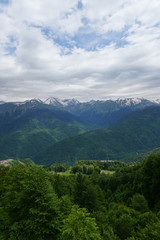 Fototapeta na wymiar mountains of Russia in summer in Sochi in Krasnaya Polyana 