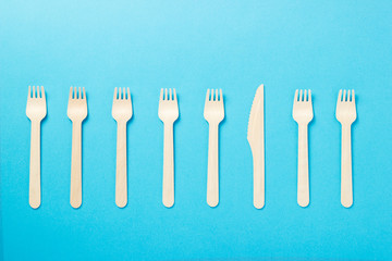 The knife stands out among the forks. The concept of leadership and exceptional