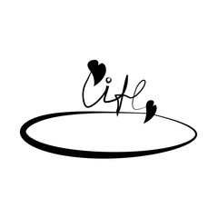 the word life in freehand capital letters