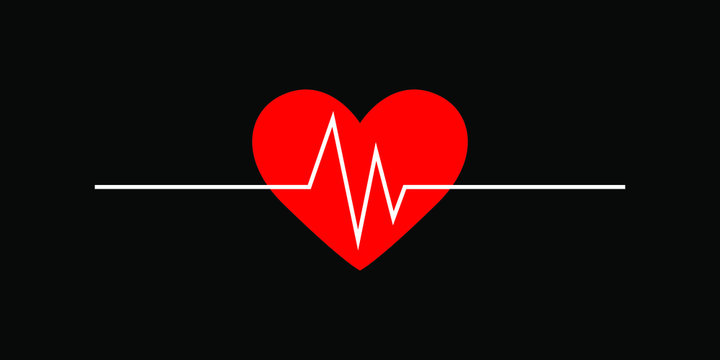 Medicine heart heartbeat diagram minimalism vector illustration
