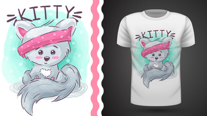 Pretty kitty - idea for print t-shirt
