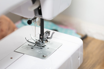 Sewing machine to make mask face fabric, Health care, and coronavirus protect with sew mask homemade.