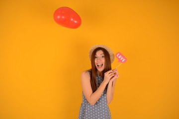 joyful woman birthday party balloon