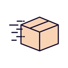Delivery box line and fill style icon vector design